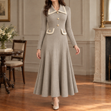 Cosima Ribbed Midi Dress - Light Brown