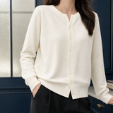 Agnes Crewneck Cardigan - Ivory
