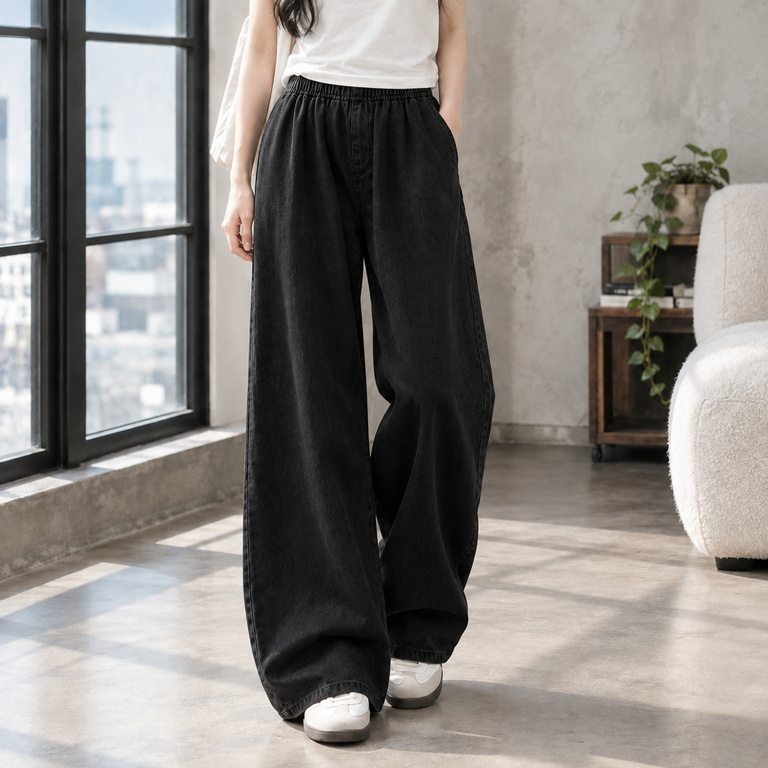 Thea Wide Leg Pants - Black