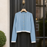 Celandine Contrast Cardigan - Light Blue
