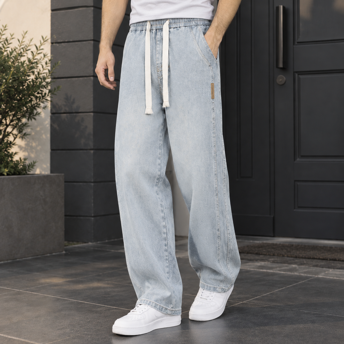 Hugo Wide-Leg Jeans - Light White Blue
