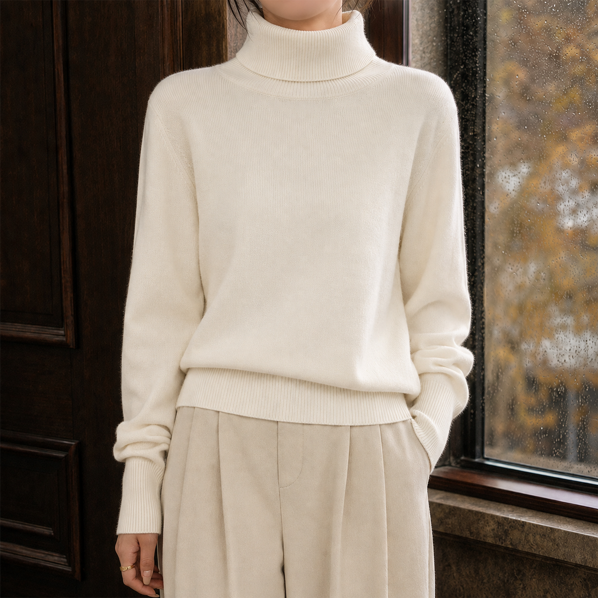 Adrienne Turtleneck Sweater - Off White