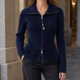 Demelza Cable Knit Cardigan - Navy