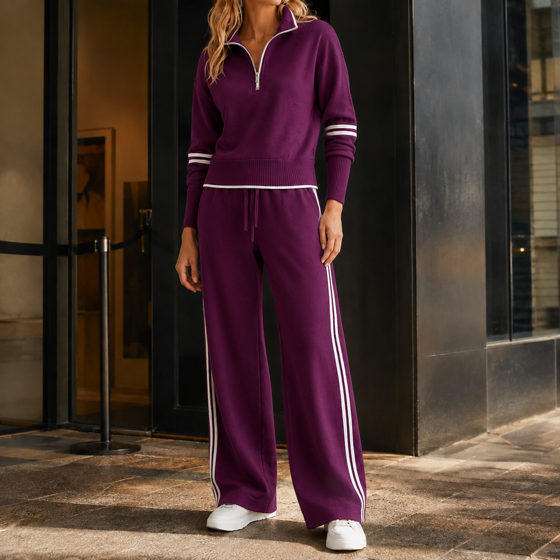 Elodie Wide Leg Set - Purple