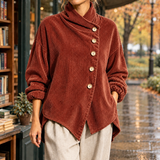 Giselle Asymmetric Jacket - Brick Red