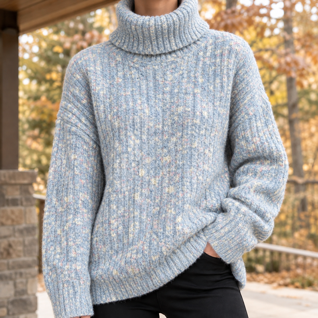 Ancel Turtleneck Sweater - Blue