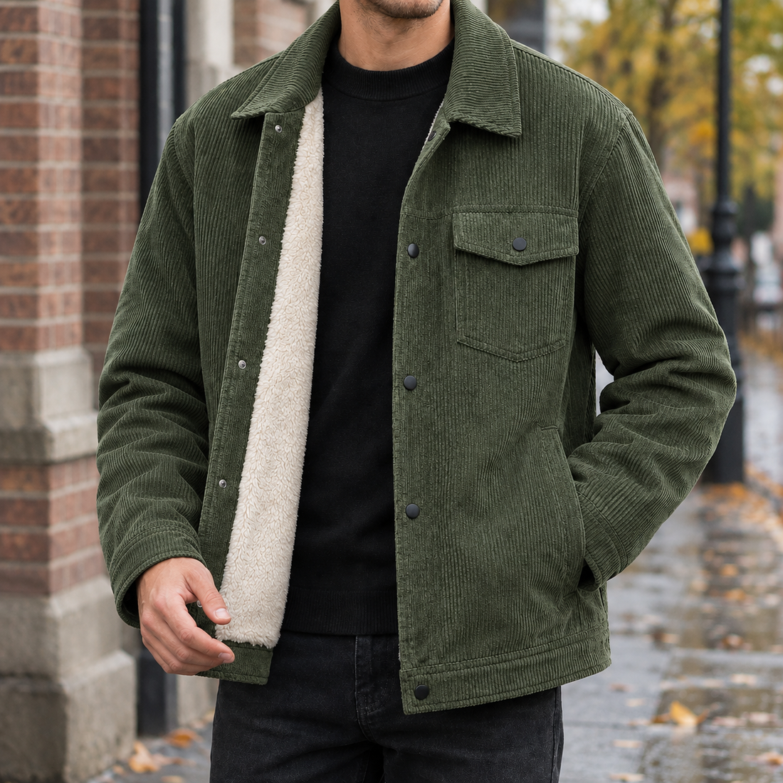 Graham Corduroy Jacket - Army Green
