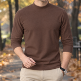 Lucian Mock Neck Top - Derong Half Turtleneck-brown