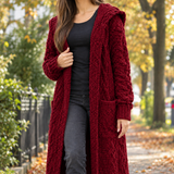 Isabeau Cable Knit Sweater - Burgundy