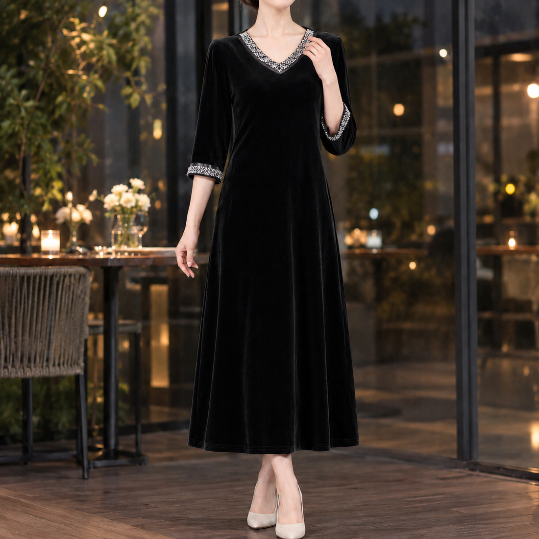 Laurel A-Line Dress - Black