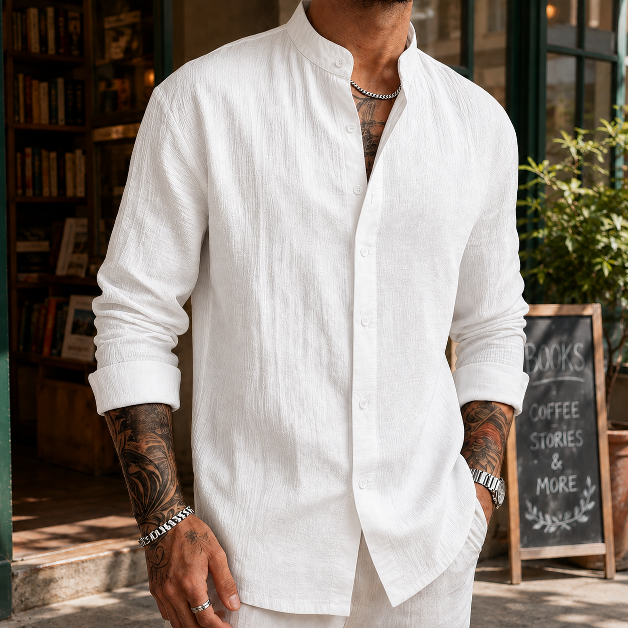 Austin Textured Shirt - White