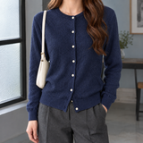 Liliane Textured Cardigan - Navy Blue