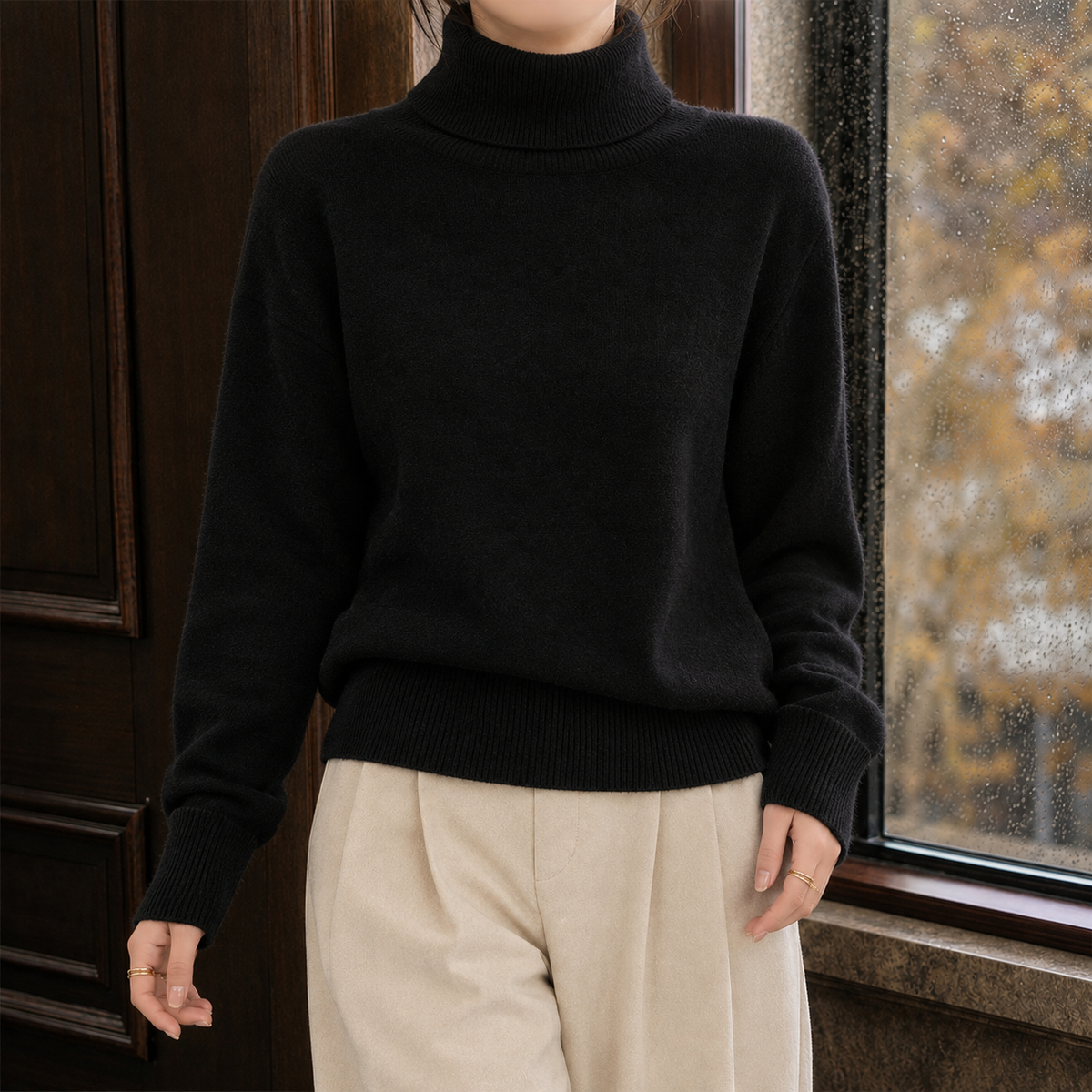 Adrienne Turtleneck Sweater - Black