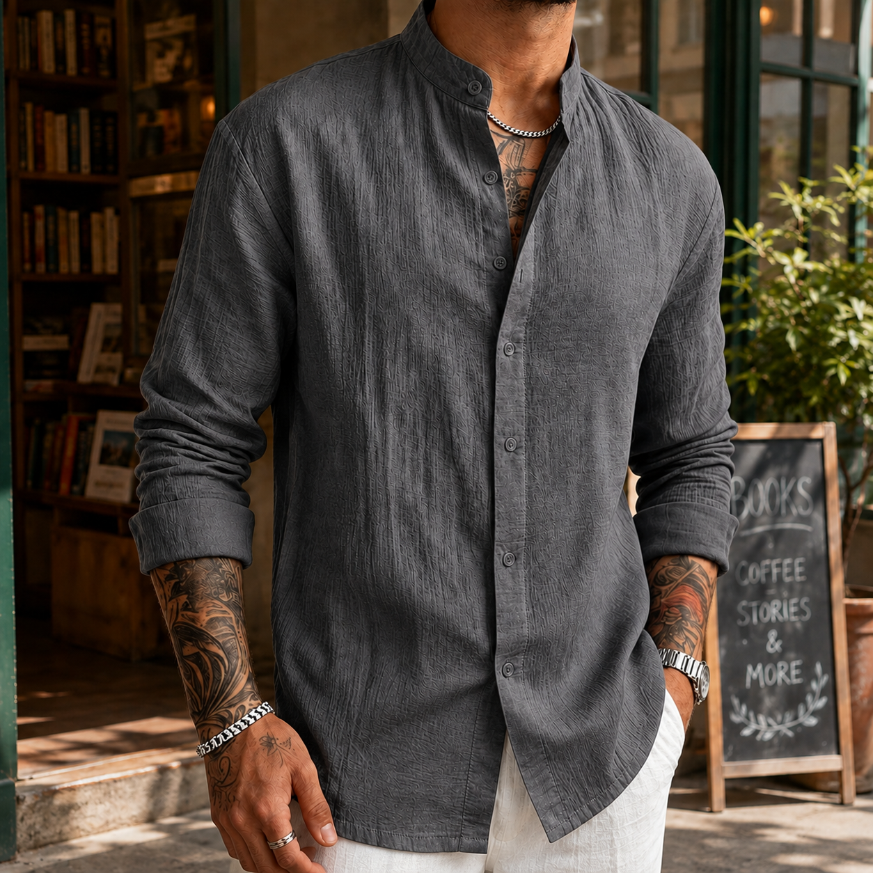 Austin Textured Shirt - Gray