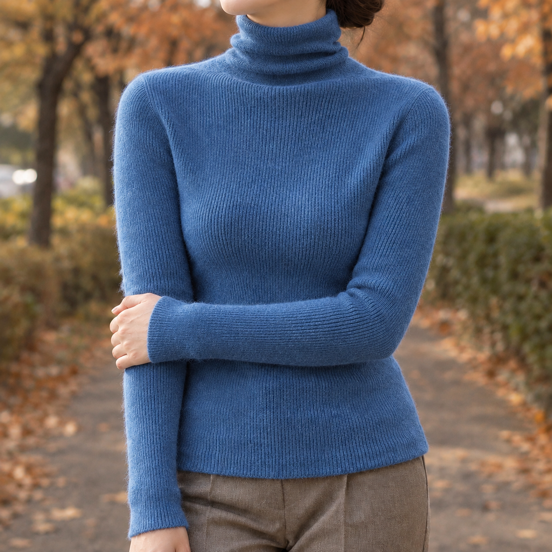 Maia Turtleneck Sweater - Blue