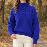 Aubrey Cable Knit Sweater - Cobalt Blue