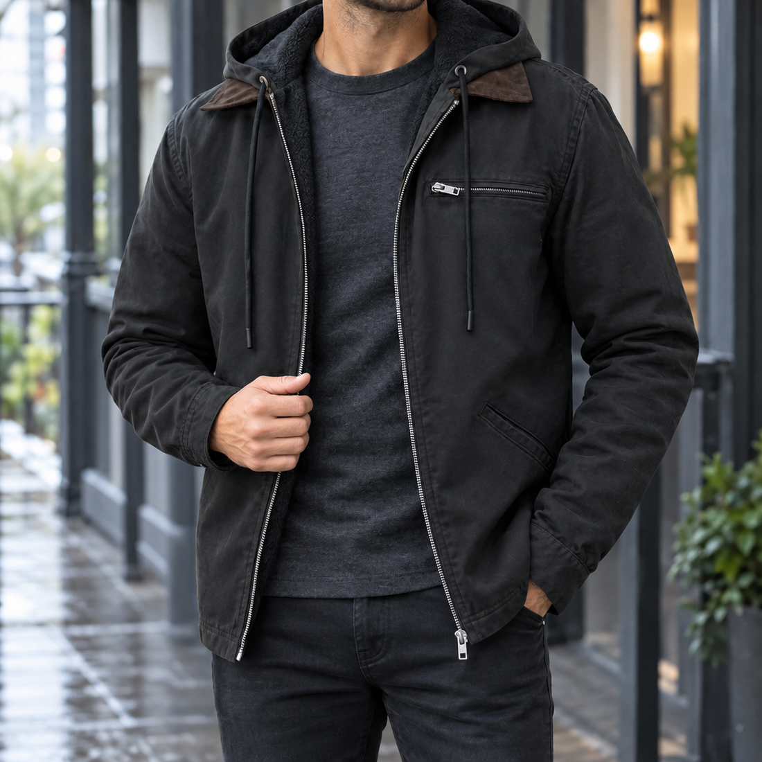 Magnus Hooded Jacket - Black