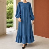 Nadine Ruffle Hem Dress - Blue