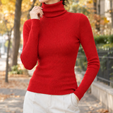 Tessa Ribbed Turtleneck - Red