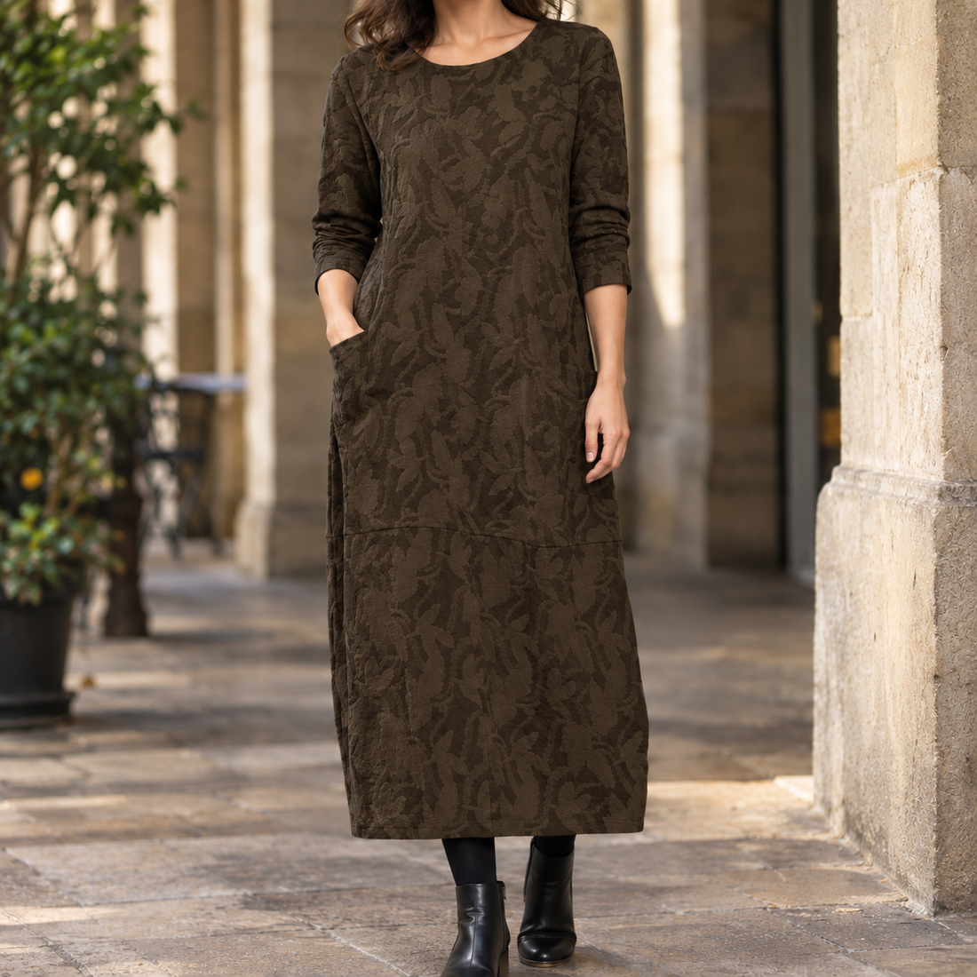 Candela Cocoon Dress - Brown