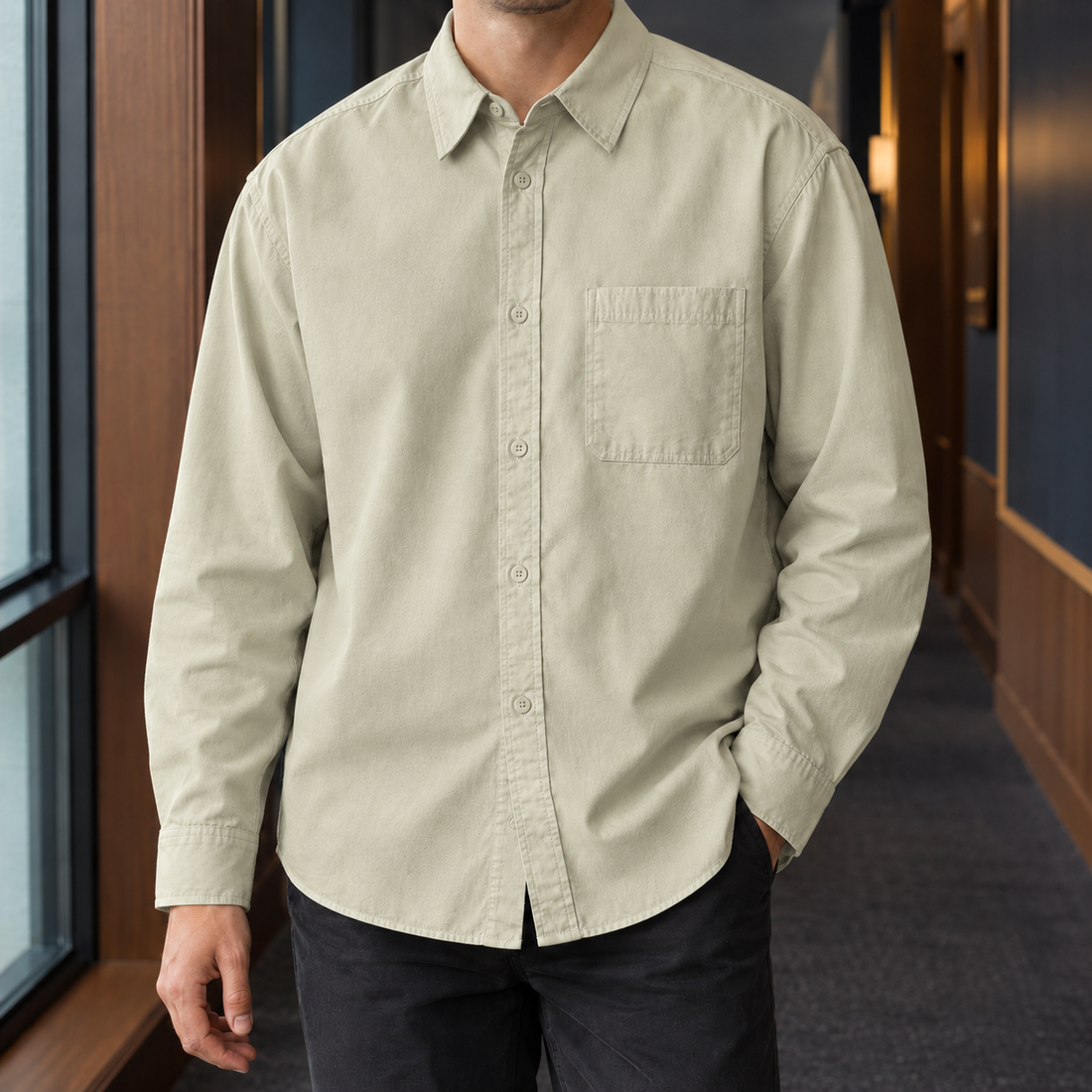 Keaton Relaxed Shirt - Stone