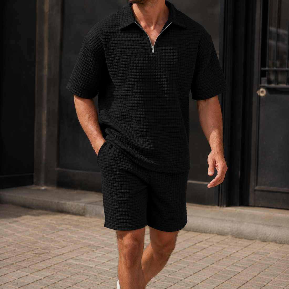 Carter Waffle Set - Black