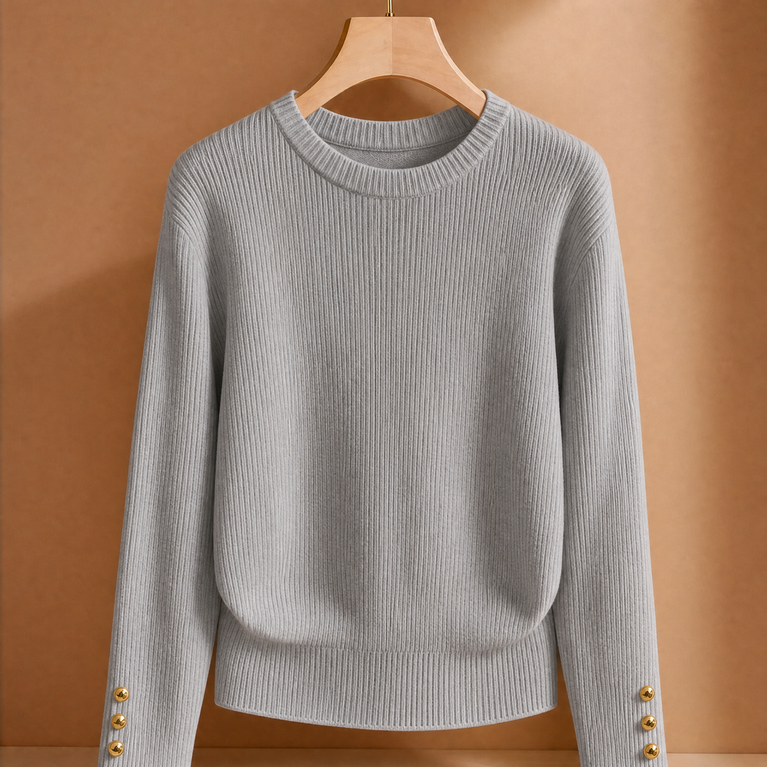 Sabina Ribbed Sweater - Light Gray