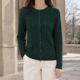 Valentin Cable Cardigan - Dark Green