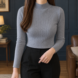 Winona Mock Neck Top - Gray