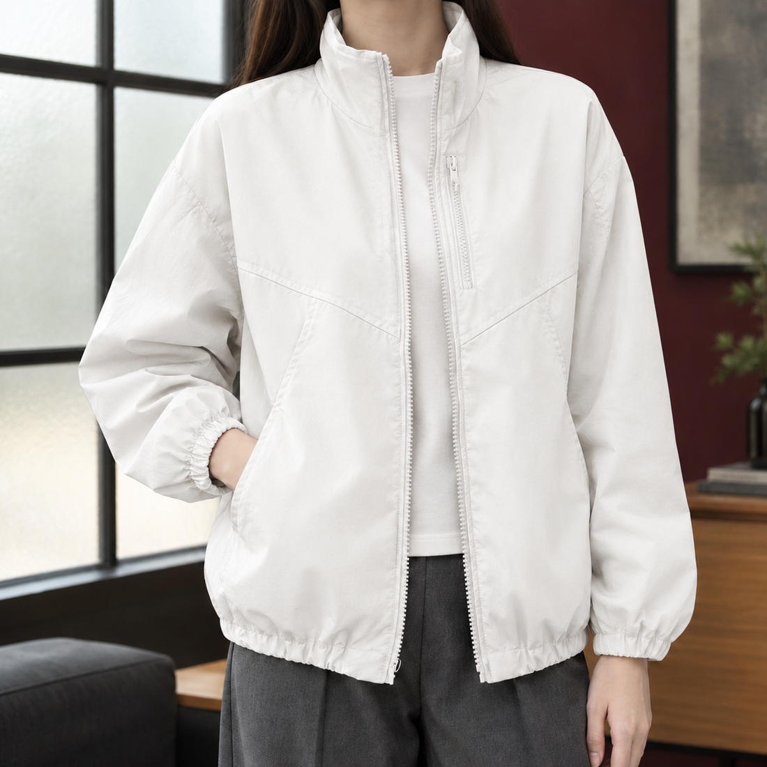 Luna Double Zip Jacket - White