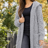 Isabeau Cable Knit Sweater - Gray
