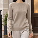 Hildegarde Pointelle Sweater - Tan