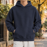 Caius Hooded Sweater - Navy Blue