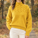 Aubrey Cable Knit Sweater - Golden Yellow