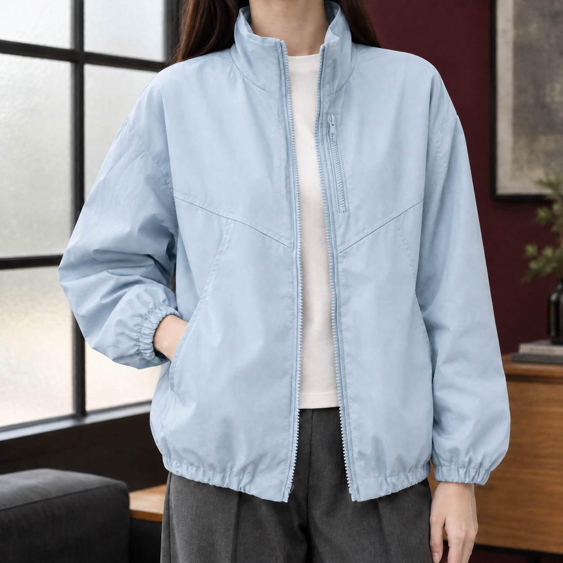 Luna Double Zip Jacket - Blue